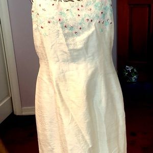 Off white midi silk dress size 12